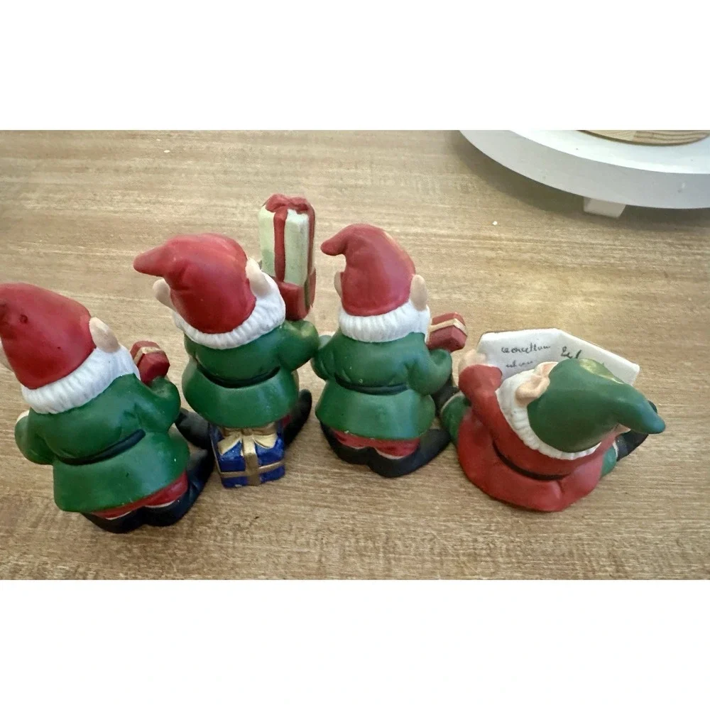 Vintage Set of 4 Homco Christmas Toymaker‎ Elves Pixies Figurines #5602